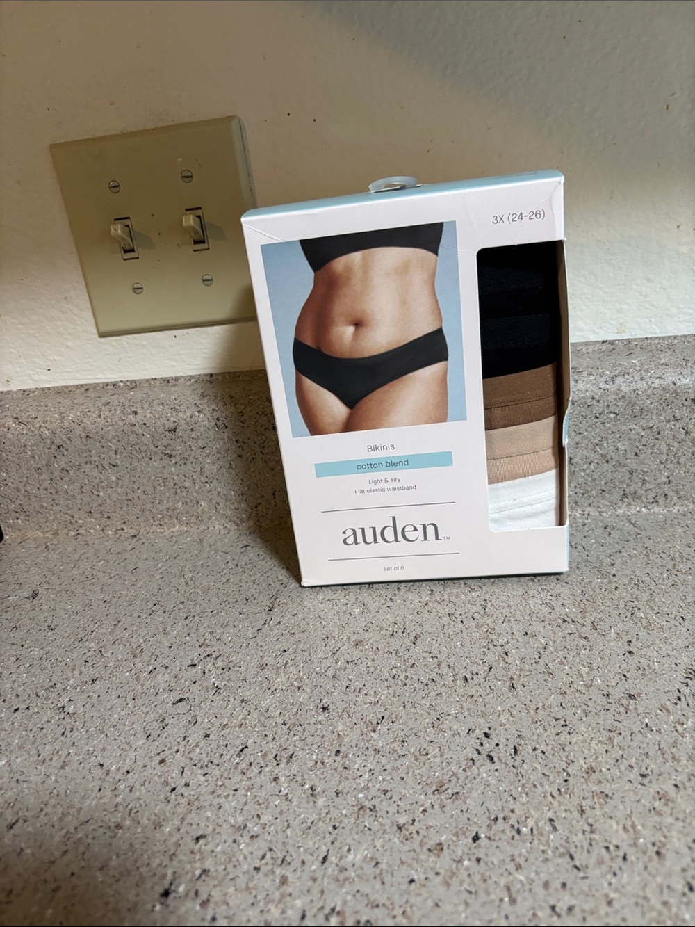 Auden Women's Bikini Briefs 6-Pack in Black, Brown, Tan, White